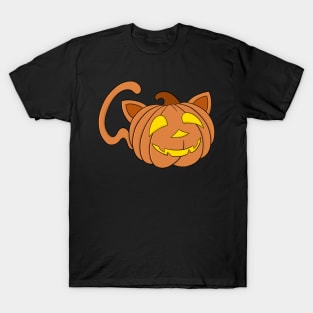 Halloween Pumpkin Cat T-Shirt